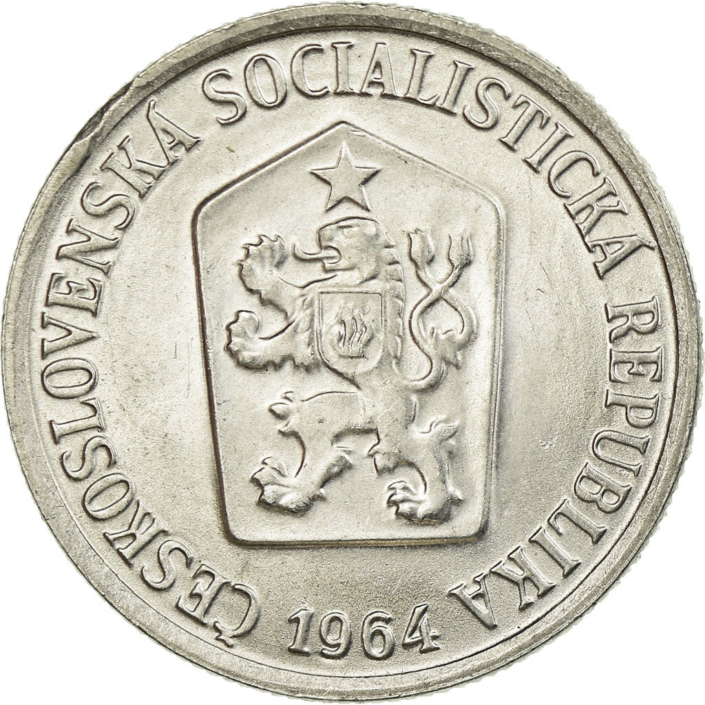 Coin, Czechoslovakia, 10 Haleru, 1964, AU(55-58), Aluminum, KM:49.1