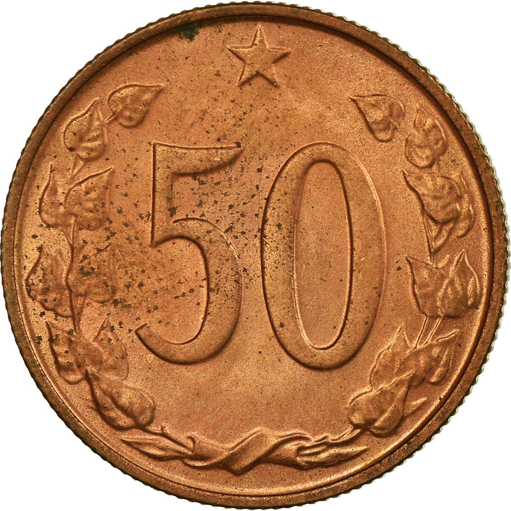 Coin, Czechoslovakia, 50 Haleru, 1964, AU(55-58), Bronze, KM:55.1
