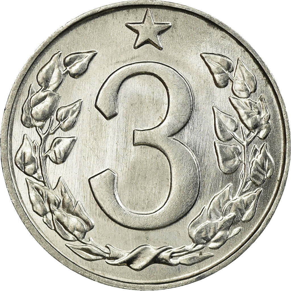 Coin, Czechoslovakia, 3 Halere, 1963, AU(55-58), Aluminum, KM:52