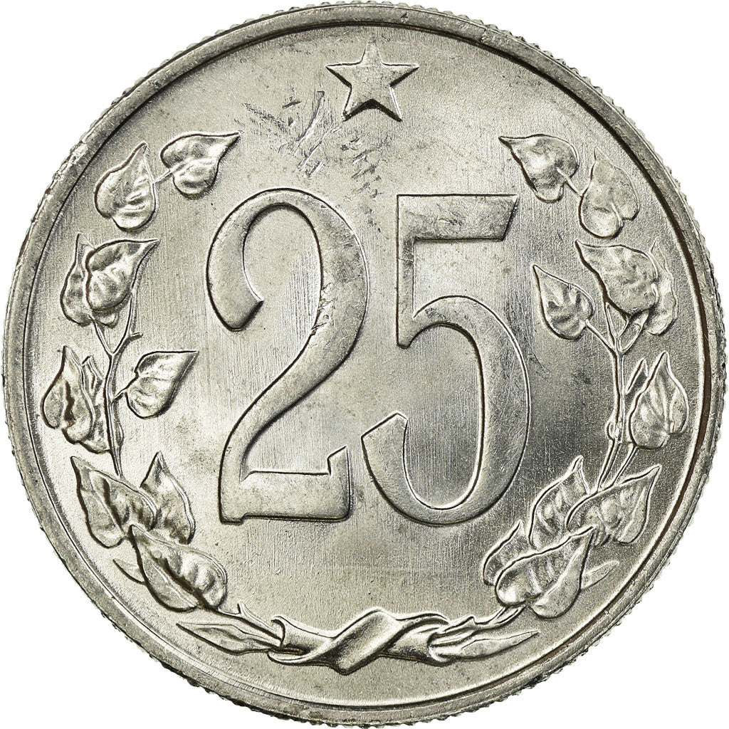 Coin, Czechoslovakia, 25 Haleru, 1963, AU(55-58), Aluminum, KM:54
