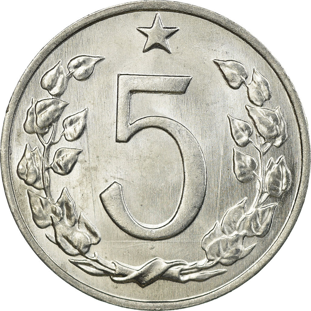 Munten, Tsjecho-Slowakije, 5 Haleru, 1962, PR, Aluminium, KM:53
