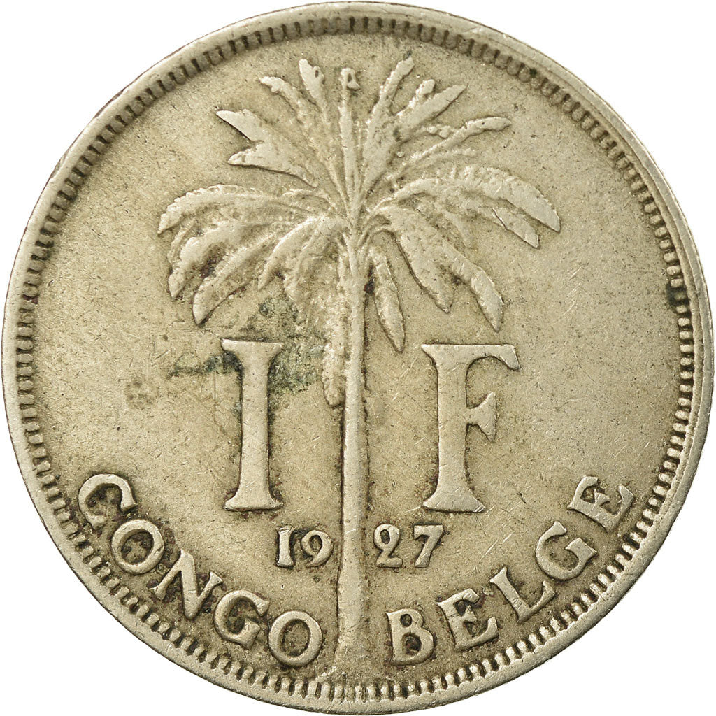 Coin, Belgian Congo, Franc, 1927, VF(30-35), Copper-nickel, KM:20