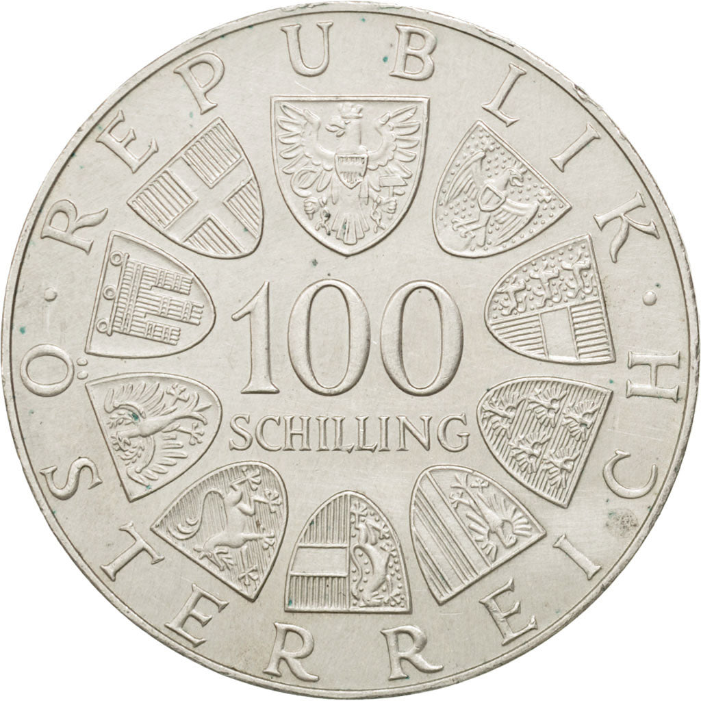 AUSTRIA, 100 Schilling, 1974, KM #2926, MS(60-62), Silver, 36, 24.03