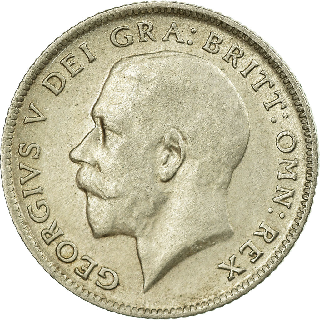 Münze, Großbritannien, George V, 6 Pence, 1922, SS+, Silber, KM:815a.1