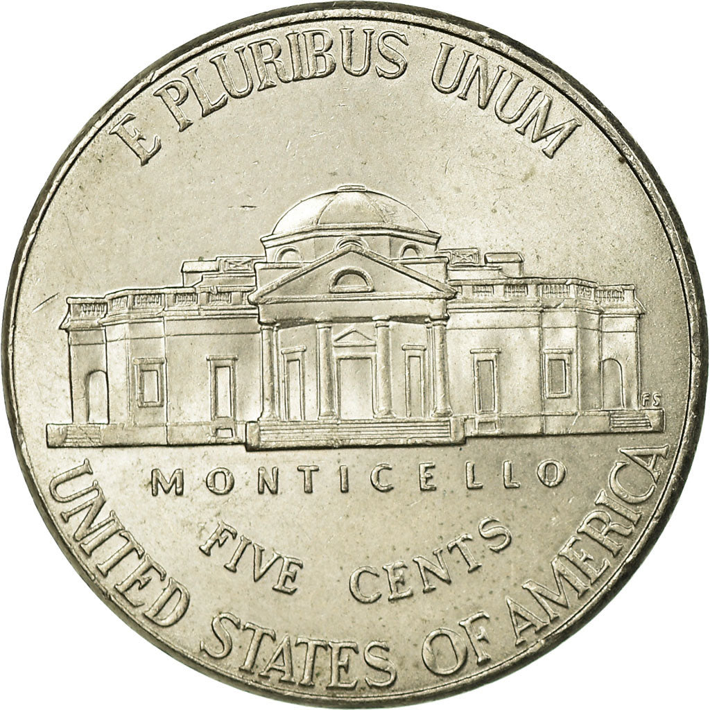 Monnaie, États-Unis, Jefferson large facing portrait - Enhanced Monticello