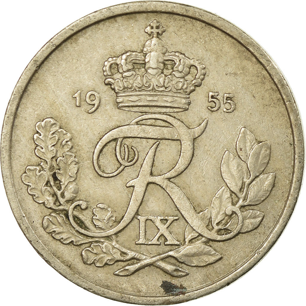 Monnaie, Danemark, Frederik IX, 25 Öre, 1955, Copenhagen, TTB, Copper-nickel