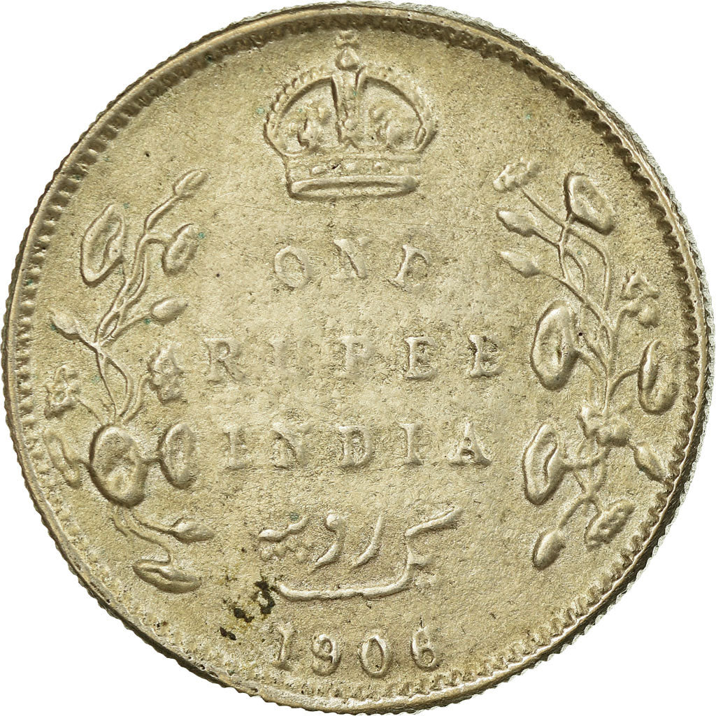 Coin, INDIA-BRITISH, Edward VII, Rupee, 1906, VF(30-35), Silver, KM:508