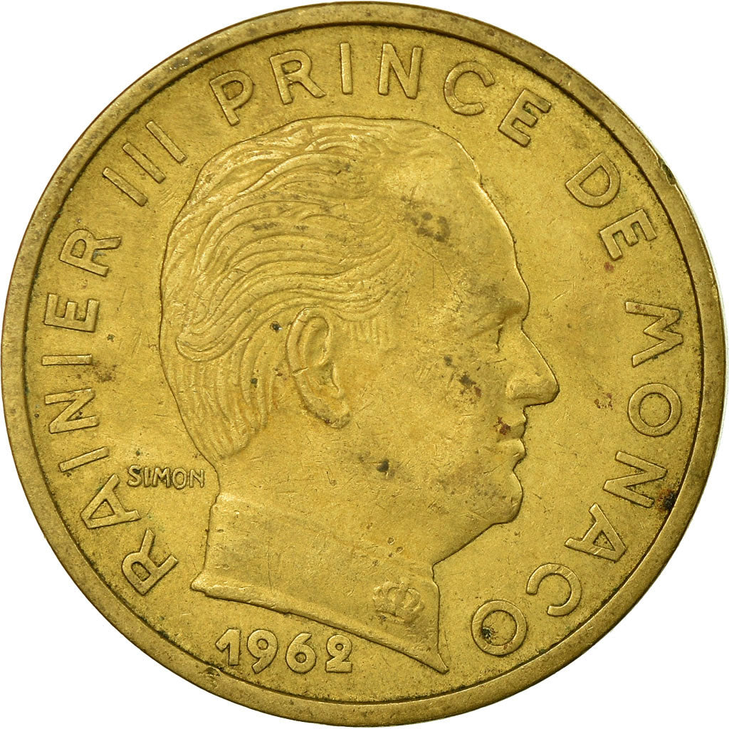 Coin, Monaco, Rainier III, 50 Centimes, 1962, EF(40-45), Aluminum-Bronze