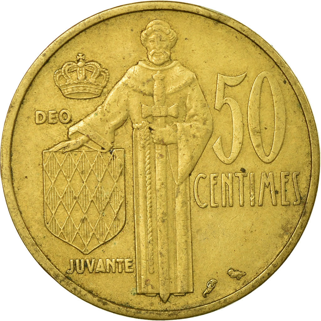 Coin, Monaco, Rainier III, 50 Centimes, 1962, EF(40-45), Aluminum-Bronze