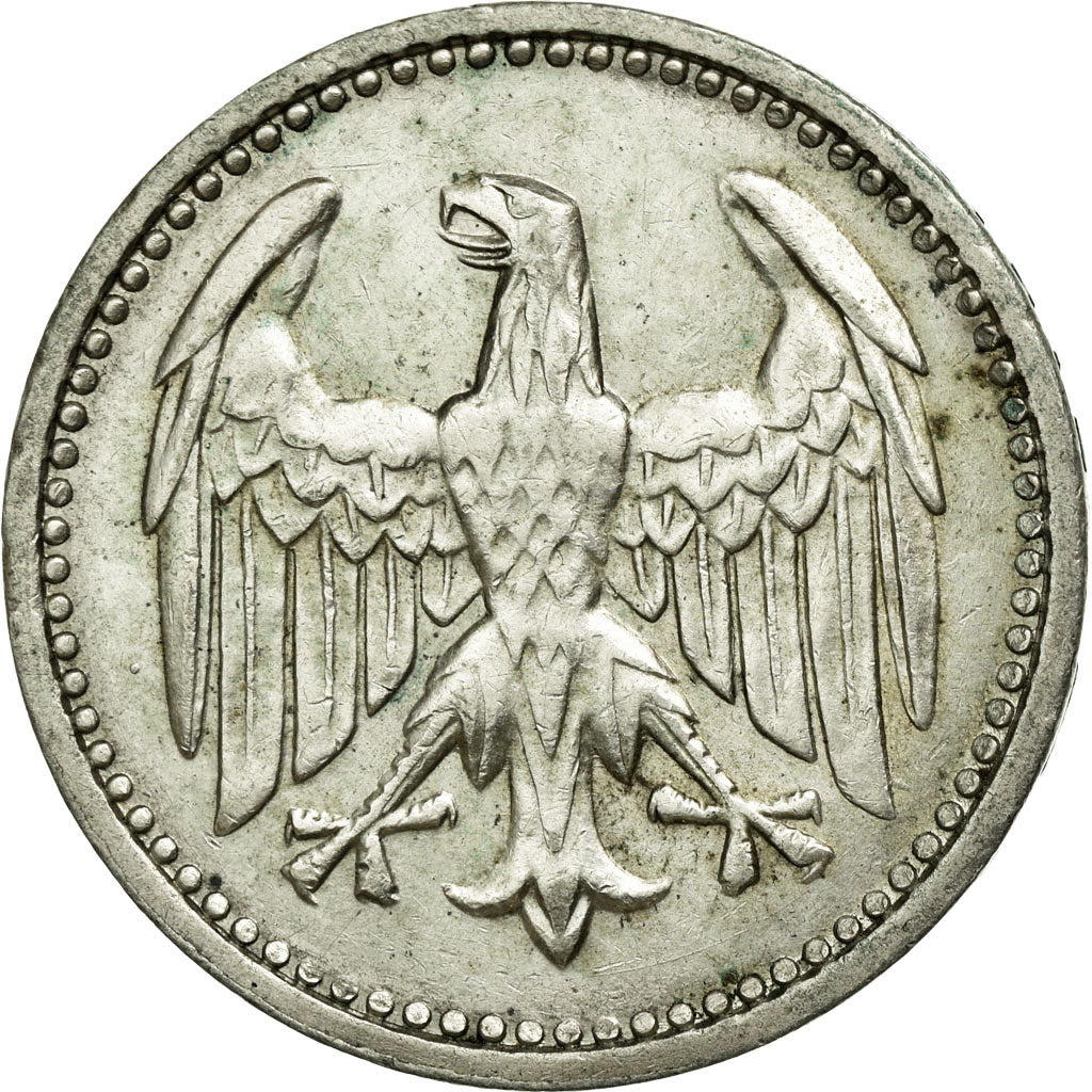 Coin, GERMANY, WEIMAR REPUBLIC, 3 Mark, 1924, Stuttgart, AU(55-58), Silver