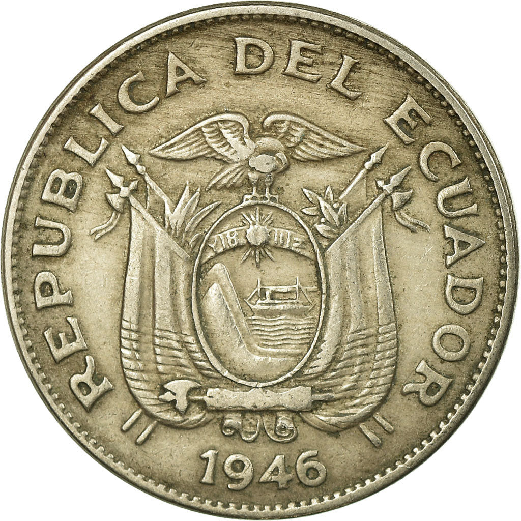 Moneta, Ecuador, 20 Centavos, 1946, BB, Rame-nichel, KM:77.1b