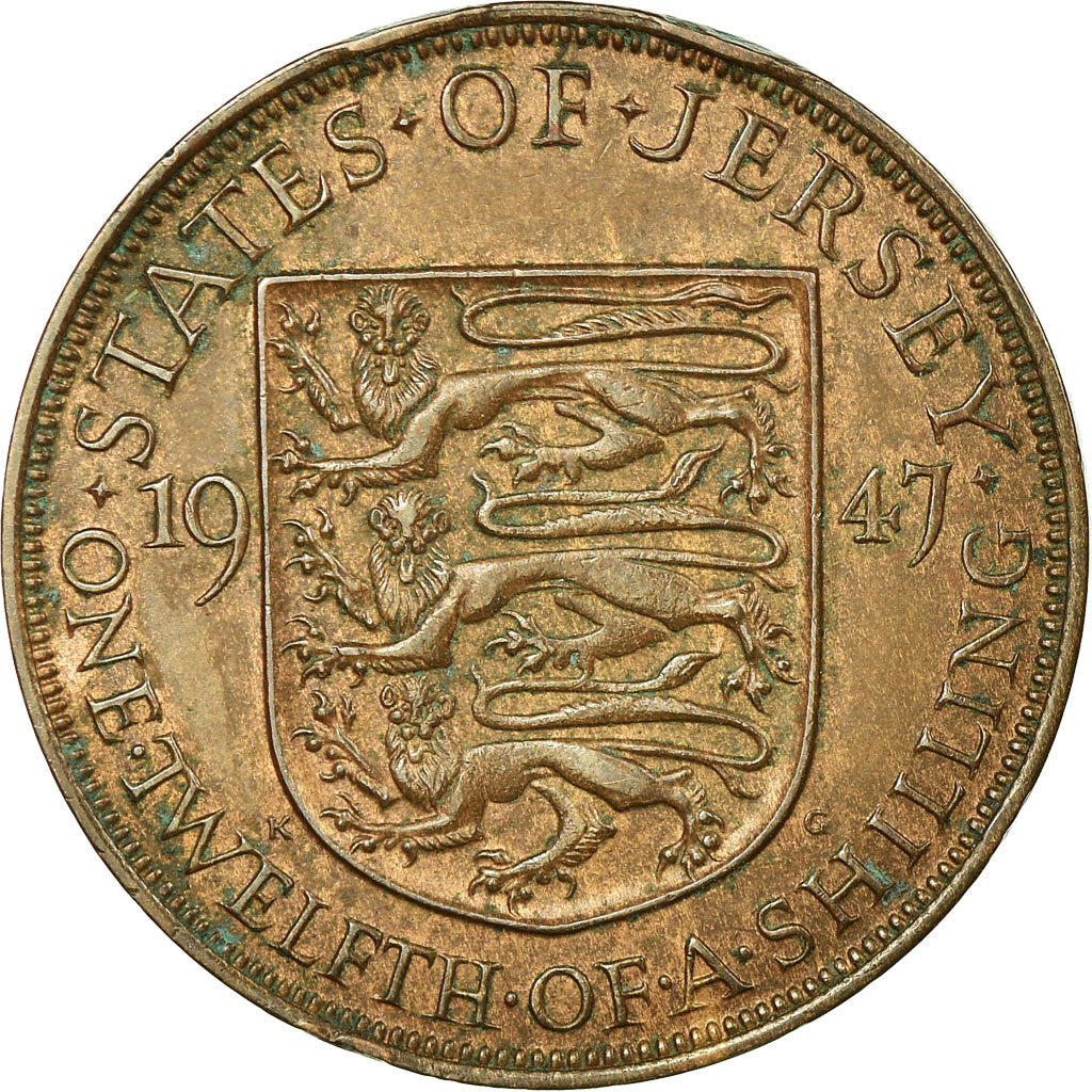 Moneta, Jersey, George VI, 1/12 Shilling, 1947, BB, Bronzo, KM:18