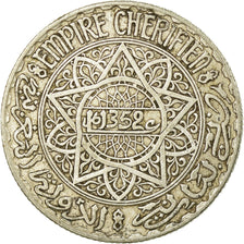 Coin, Morocco, Mohammed V, 10 Francs, 1933, Paris, EF(40-45), Silver, KM:38