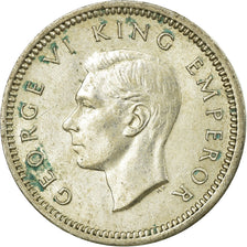 Coin, New Zealand, George VI, 3 Pence, 1941, AU(55-58), Silver, KM:7