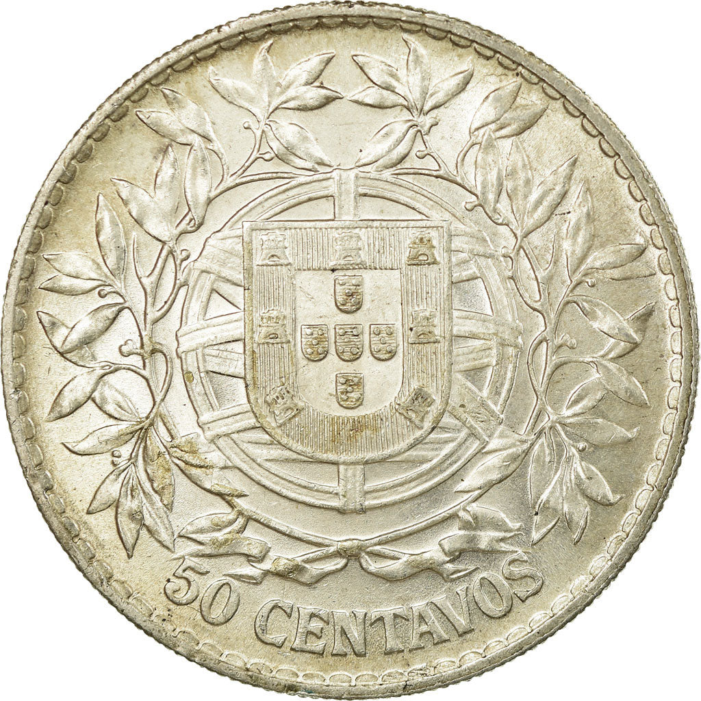 Coin, Portugal, 50 Centavos, 1916, AU(55-58), Silver, KM:561