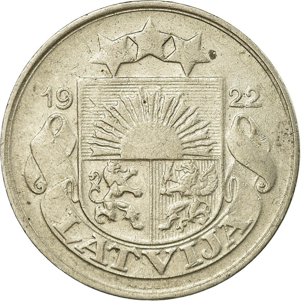 Coin, Latvia, 10 Santimu, 1922, EF(40-45), Nickel, KM:4