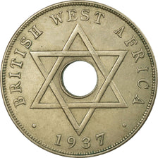 Coin, BRITISH WEST AFRICA, George VI, Penny, 1937, EF(40-45), Copper-nickel