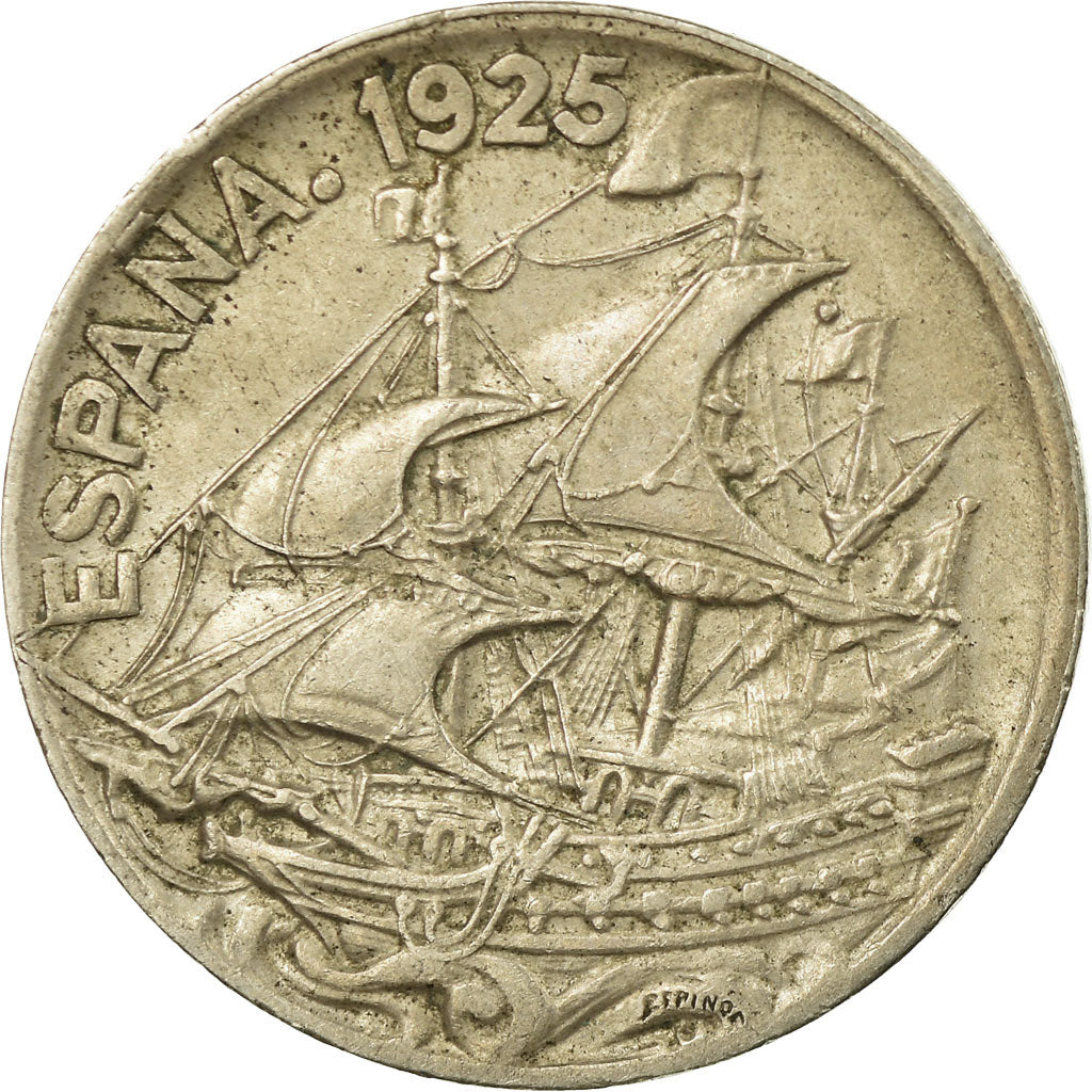 Coin, Spain, Alfonso XIII, 25 Centimos, 1925, Madrid, EF(40-45), Copper-nickel