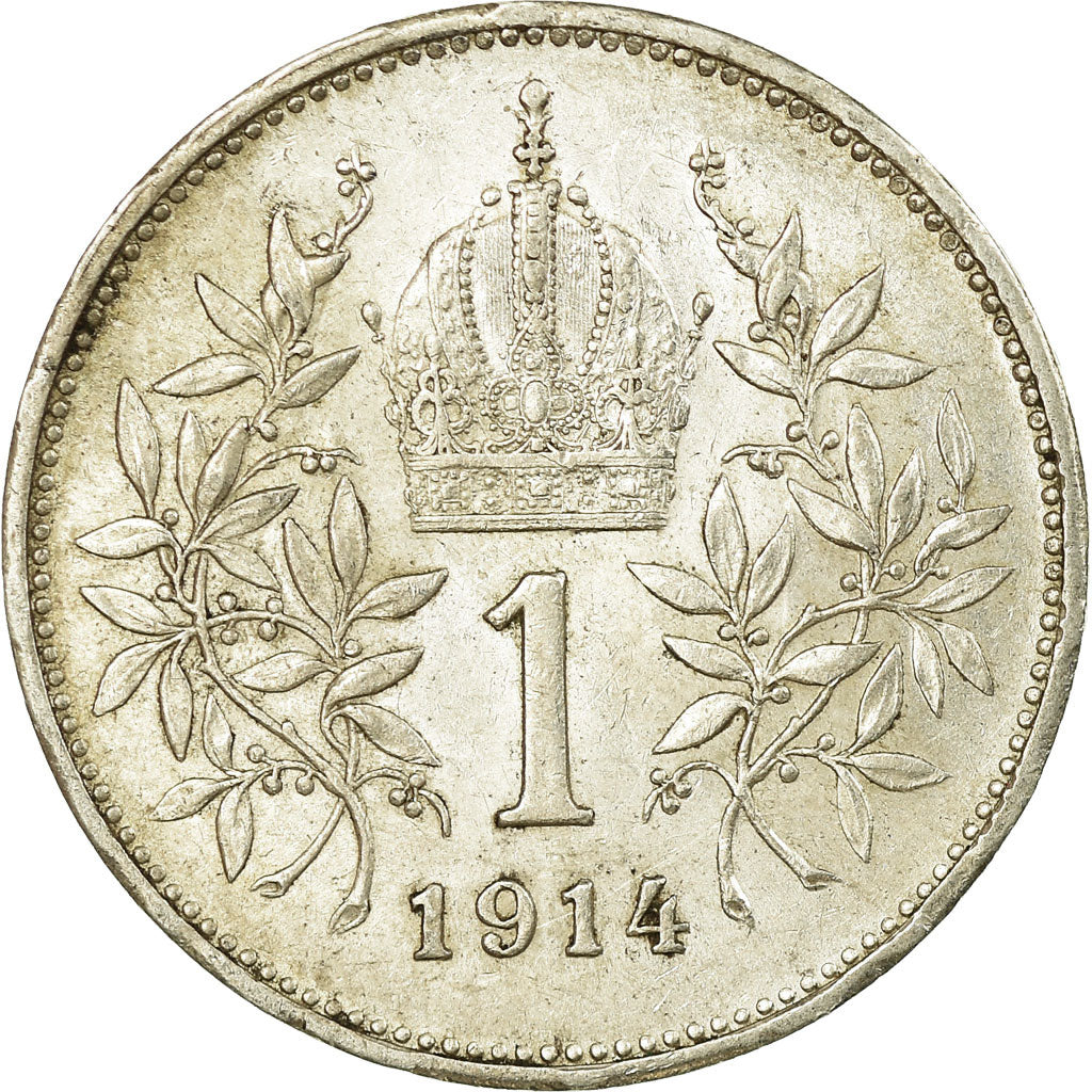 Coin, Austria, Franz Joseph I, Corona, 1914, EF(40-45), Silver, KM:2820