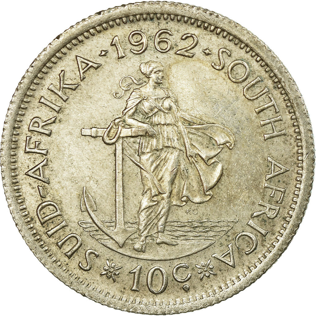Coin, South Africa, 10 Cents, 1962, EF(40-45), Silver, KM:60