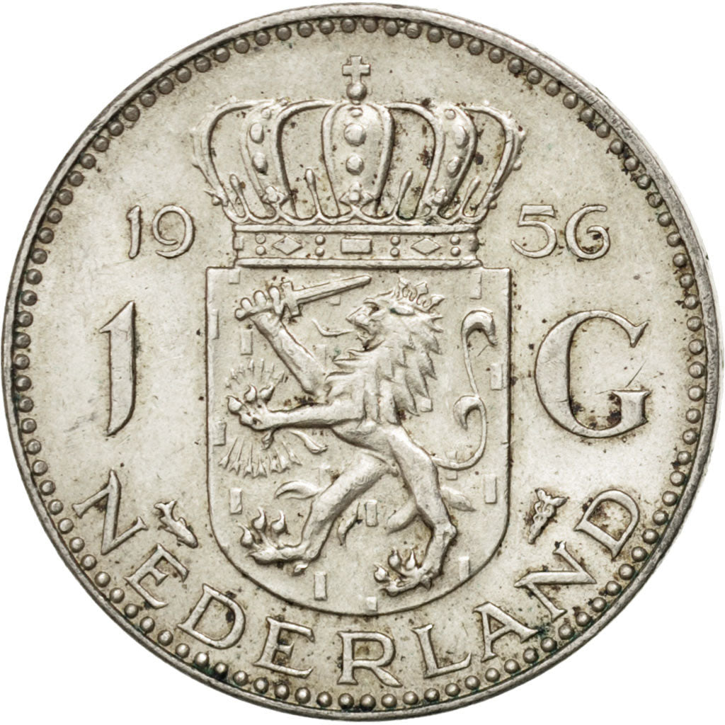 Monnaie, Pays-Bas, Juliana, Gulden, 1956, TTB+, Argent, KM:184