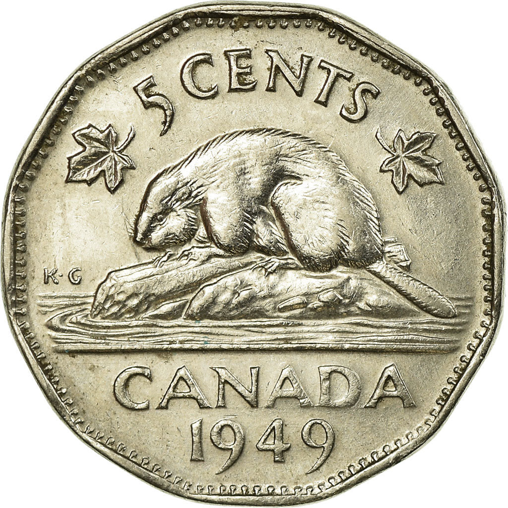 Coin, Canada, George VI, 5 Cents, 1949, Royal Canadian Mint, Ottawa, EF(40-45)