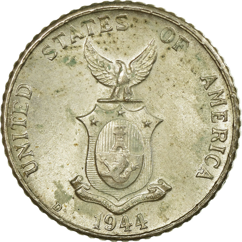 Coin, Philippines, 10 Centavos, 1944, EF(40-45), Silver, KM:181
