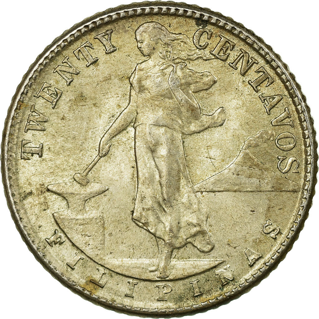 Moneta, Filippine, 20 Centavos, 1944, BB, Argento, KM:182