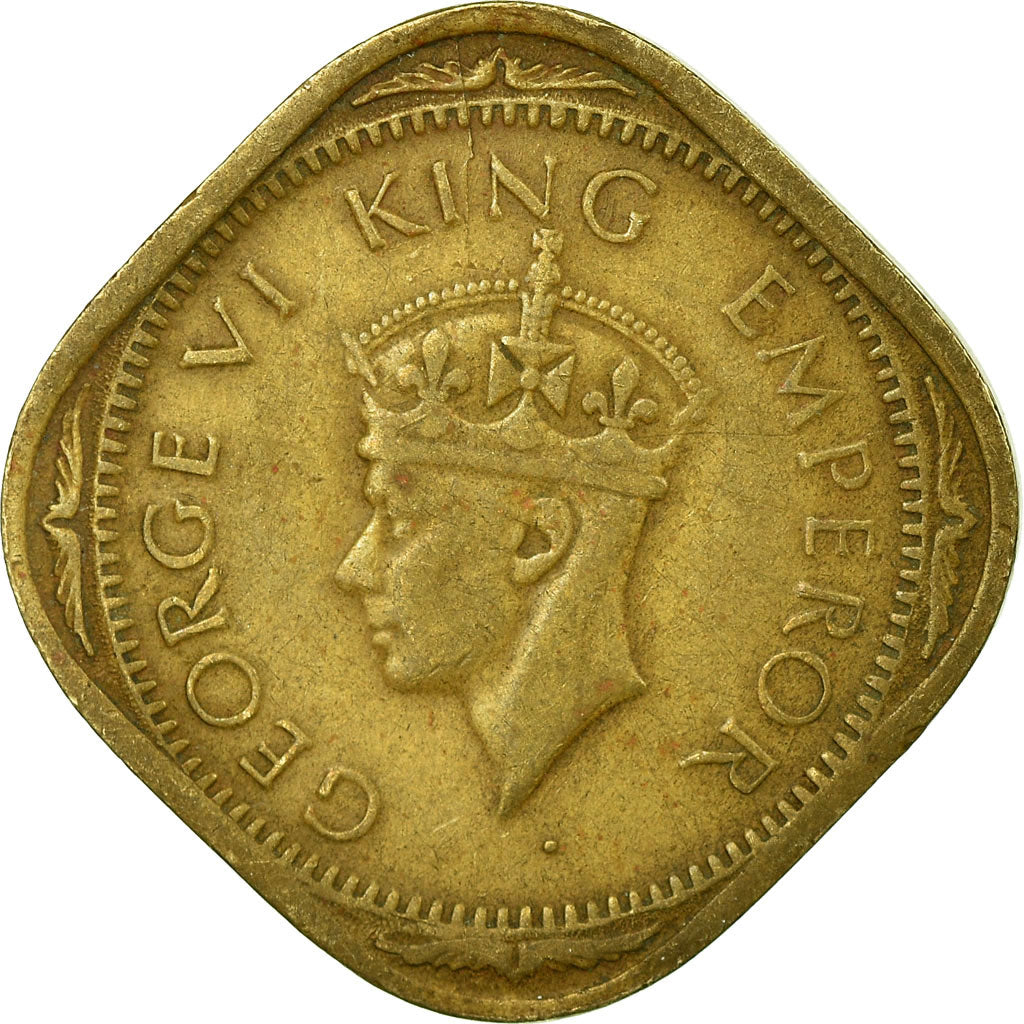 Moneta, INDIA - BRITANNICA, George VI, 2 Annas, 1949, BB, Nichel-ottone, KM:541a