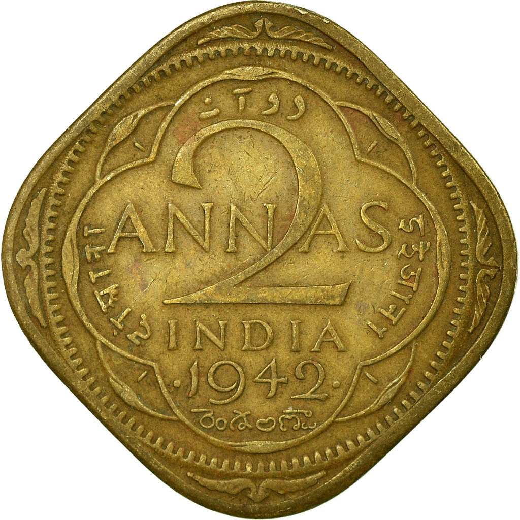 Moneta, INDIA - BRITANNICA, George VI, 2 Annas, 1949, BB, Nichel-ottone, KM:541a