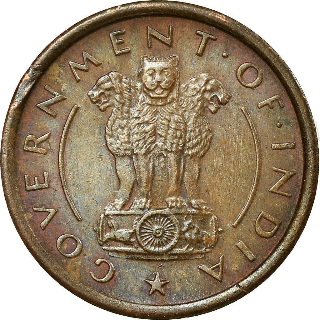 Coin, INDIA-REPUBLIC, Pice, 1950, Mumbai, Bombay, EF(40-45), Bronze, KM:1.1