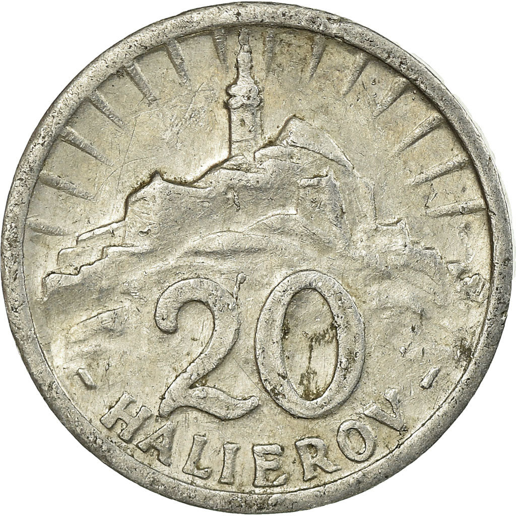 Coin, Slovakia, 20 Halierov, 1943, EF(40-45), Aluminum, KM:4a