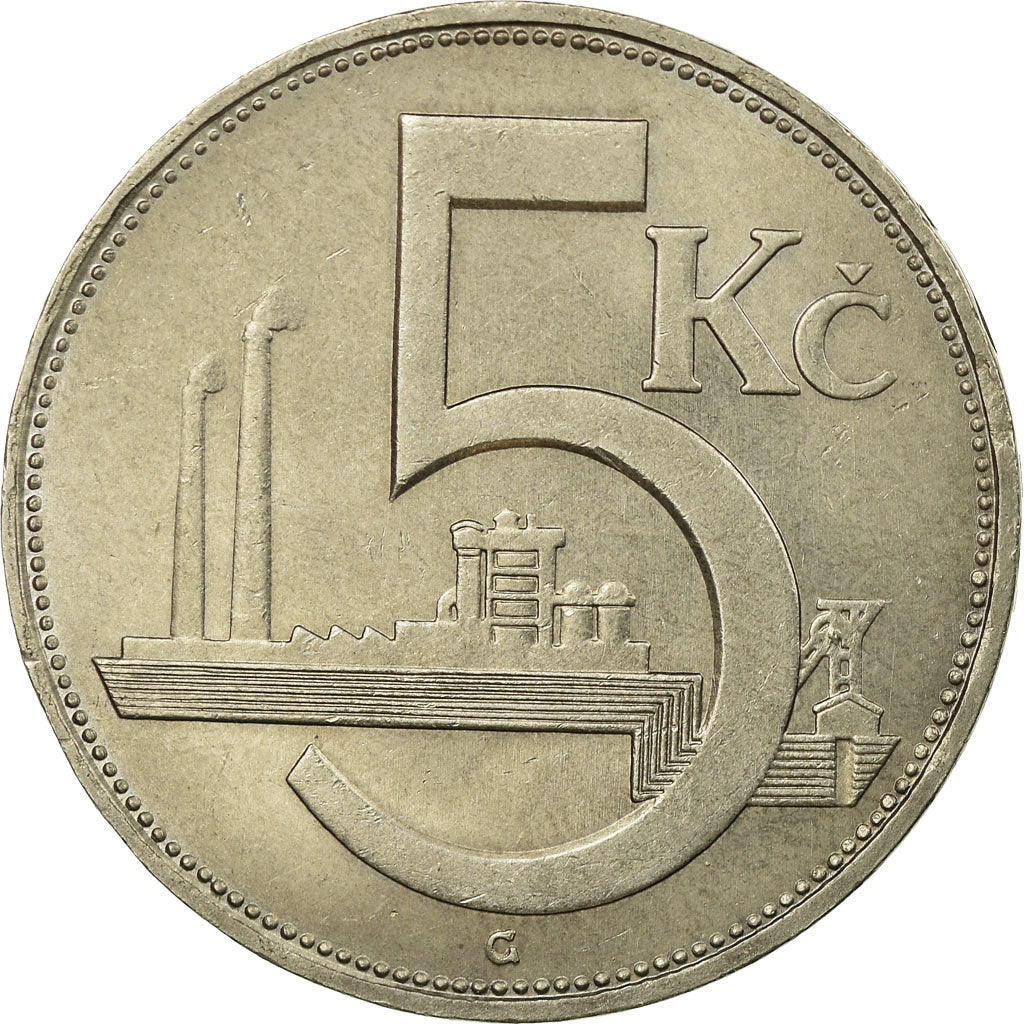 Coin, Czechoslovakia, 5 Korun, 1938, AU(55-58), Nickel, KM:11a
