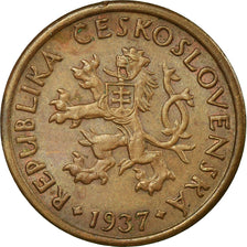 Moneta, Cecoslovacchia, 10 Haleru, 1937, BB, Bronzo, KM:3