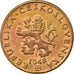 Münze, Tschechoslowakei, 20 Haleru, 1948, SS, Bronze, KM:20