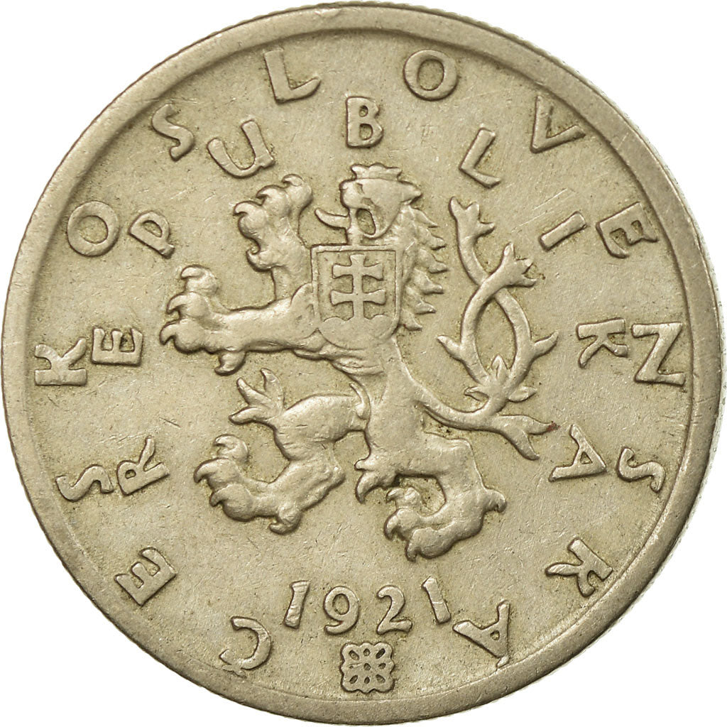 Coin, Czechoslovakia, 50 Haleru, 1921, EF(40-45), Copper-nickel, KM:2