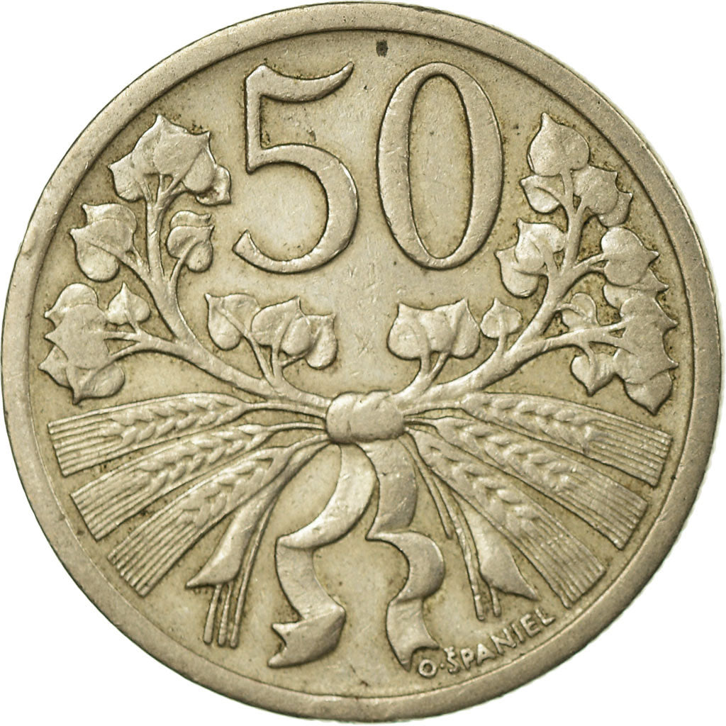 Coin, Czechoslovakia, 50 Haleru, 1921, EF(40-45), Copper-nickel, KM:2