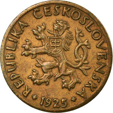 Coin, Czechoslovakia, 5 Haleru, 1925, EF(40-45), Bronze, KM:6