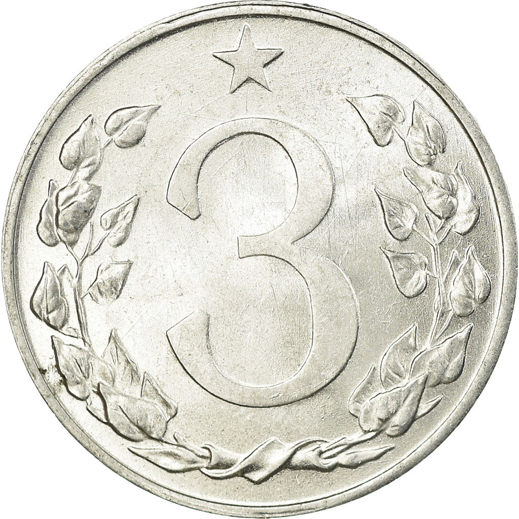 Coin, Czechoslovakia, 3 Halere, 1953, EF(40-45), Aluminum, KM:36