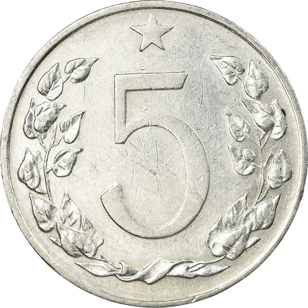 Coin, Czechoslovakia, 5 Haleru, 1953, EF(40-45), Aluminum, KM:37