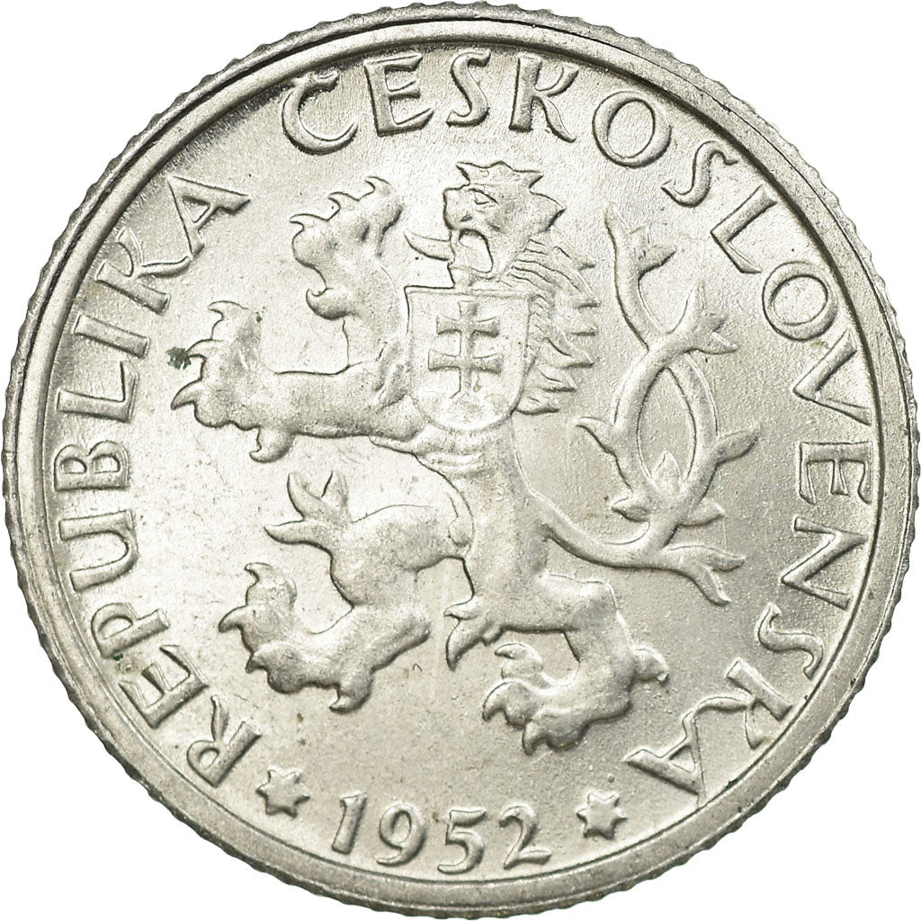 Coin, Czechoslovakia, Koruna, 1952, AU(55-58), Aluminum, KM:22