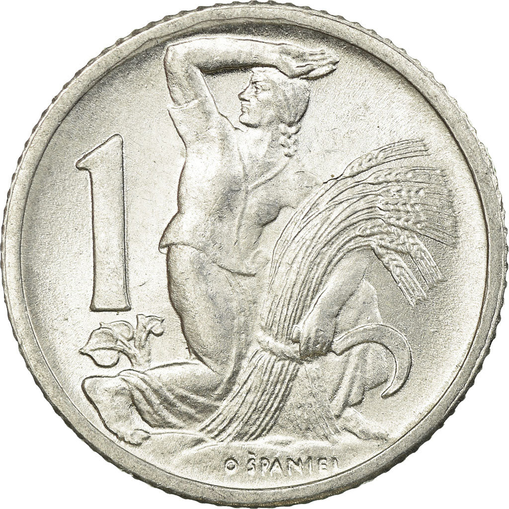 Coin, Czechoslovakia, Koruna, 1952, AU(55-58), Aluminum, KM:22