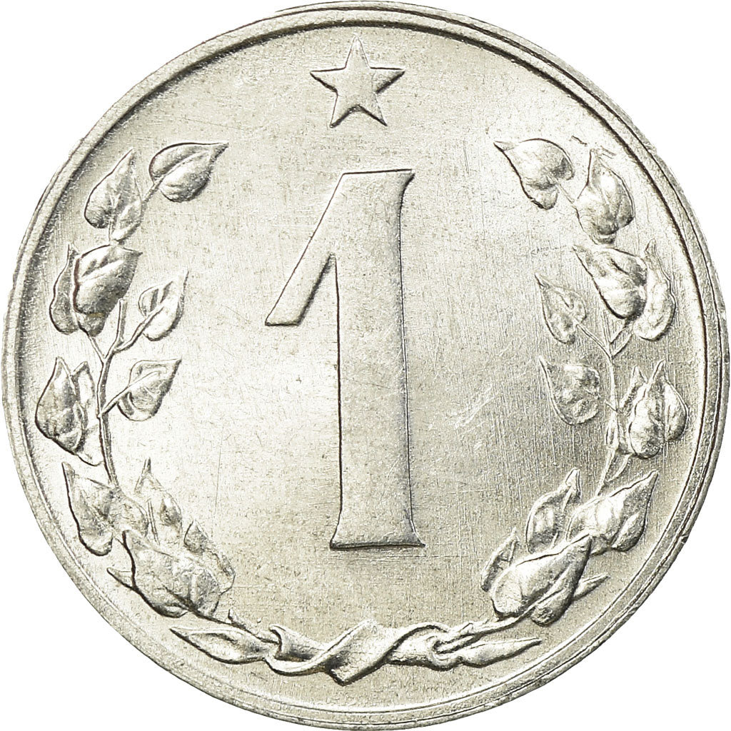 Coin, Czechoslovakia, Haler, 1954, AU(55-58), Aluminum, KM:35