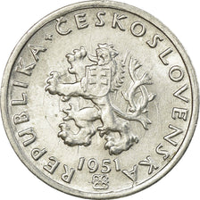 Coin, Czechoslovakia, 20 Haleru, 1951, AU(55-58), Aluminum, KM:31