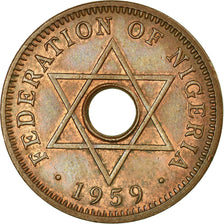 Coin, Nigeria, Elizabeth II, 1/2 Penny, 1959, EF(40-45), Bronze, KM:1