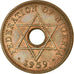 Coin, Nigeria, Elizabeth II, 1/2 Penny, 1959, EF(40-45), Bronze, KM:1