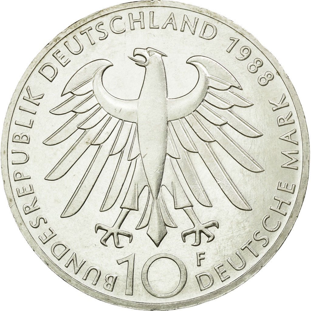 Coin, GERMANY - FEDERAL REPUBLIC, 10 Mark, 1988, Stuttgart, Germany, MS(60-62)