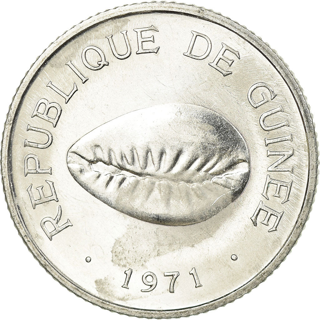 Coin, Guinea, 50 Cauris, 1971, AU(55-58), Aluminum, KM:42