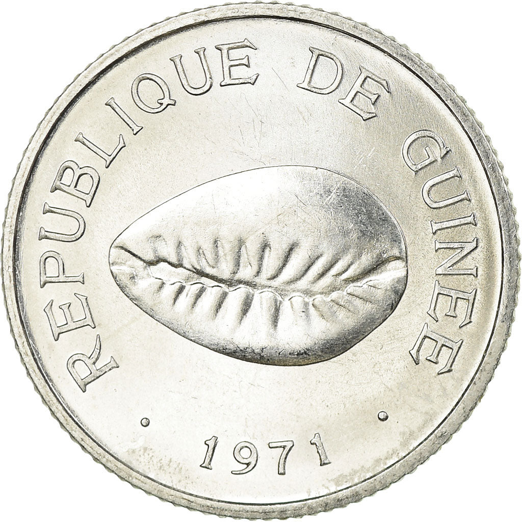 Coin, Guinea, 50 Cauris, 1971, AU(55-58), Aluminum, KM:42