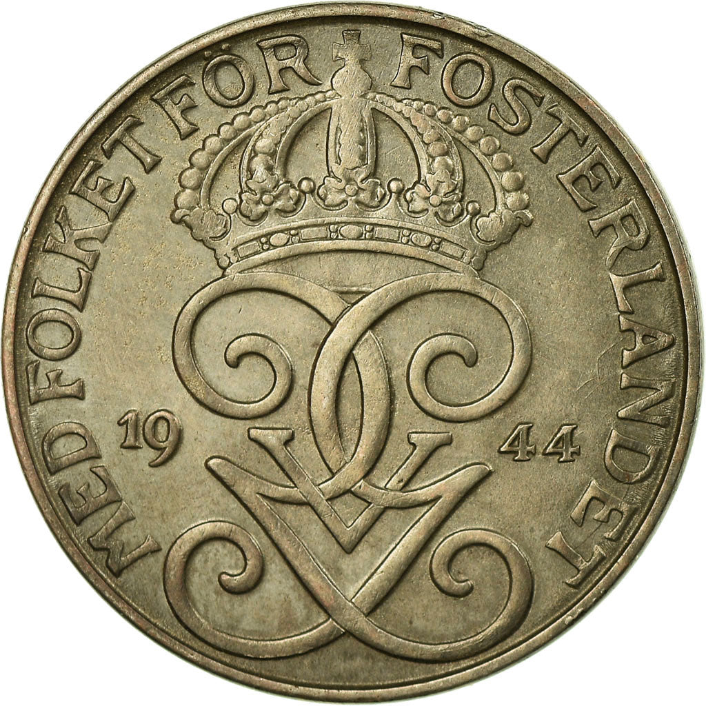 Coin, Sweden, Gustaf V, 5 Öre, 1944, EF(40-45), Iron, KM:812